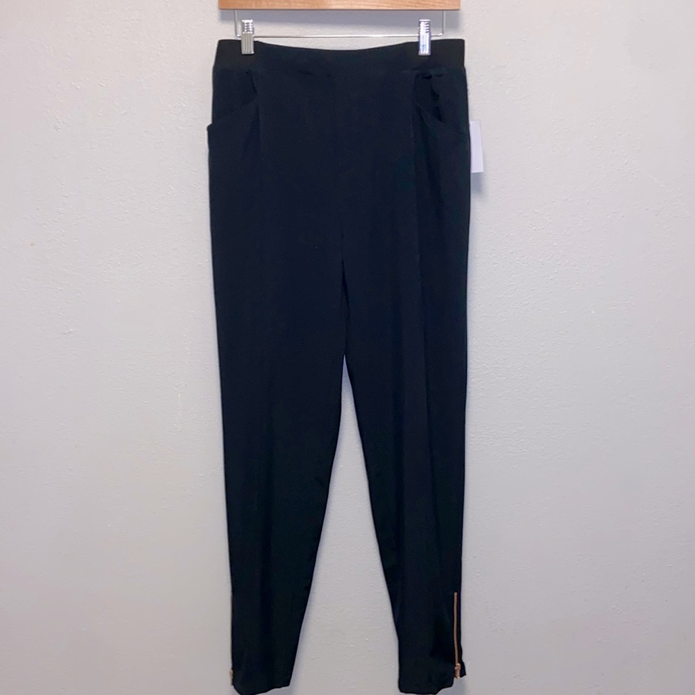Soft Surroundings NWT Black Go Lively Straight Lightweight Ankle Pants 3247